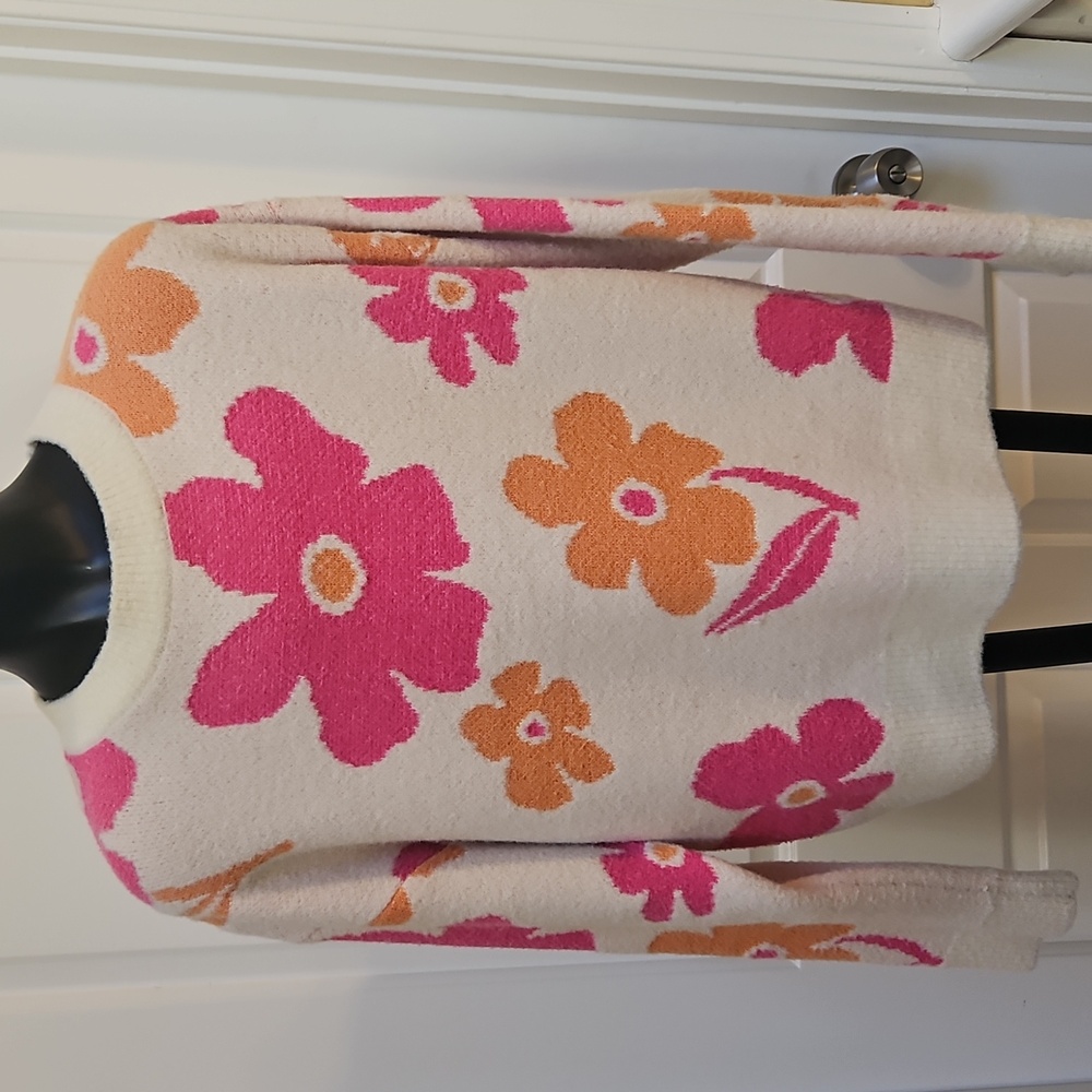 WITTY FOX Pink and Orange Flower Sweater - XS